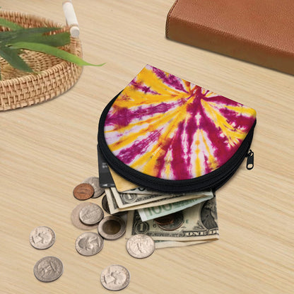 Red And Yellow Spider Tie Dye Print Coin Purse