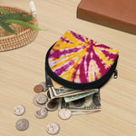 Red And Yellow Spider Tie Dye Print Coin Purse