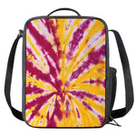 Red And Yellow Spider Tie Dye Print Crossbody Lunch Bag