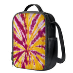 Red And Yellow Spider Tie Dye Print Crossbody Lunch Bag