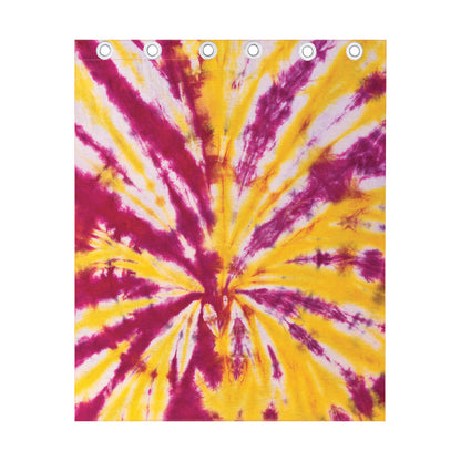 Red And Yellow Spider Tie Dye Print Curtain
