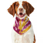 Red And Yellow Spider Tie Dye Print Dog Bandana