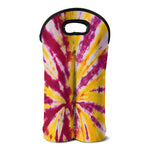 Red And Yellow Spider Tie Dye Print Double Neoprene Wine Tote