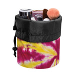 Red And Yellow Spider Tie Dye Print Drawstring Makeup Bag