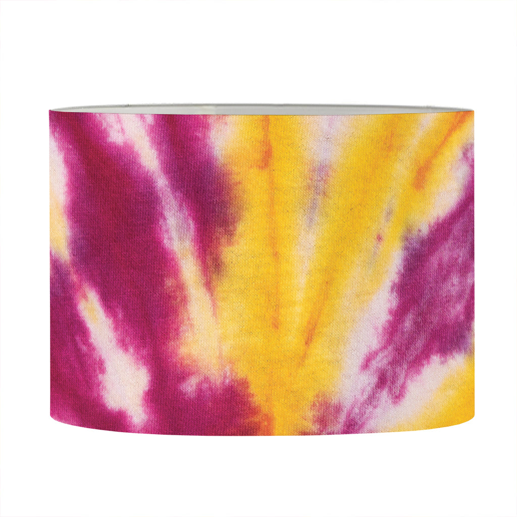 Red And Yellow Spider Tie Dye Print Drum Lamp Shade