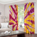 Red And Yellow Spider Tie Dye Print Extra Wide Grommet Curtains