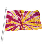 Red And Yellow Spider Tie Dye Print Flag