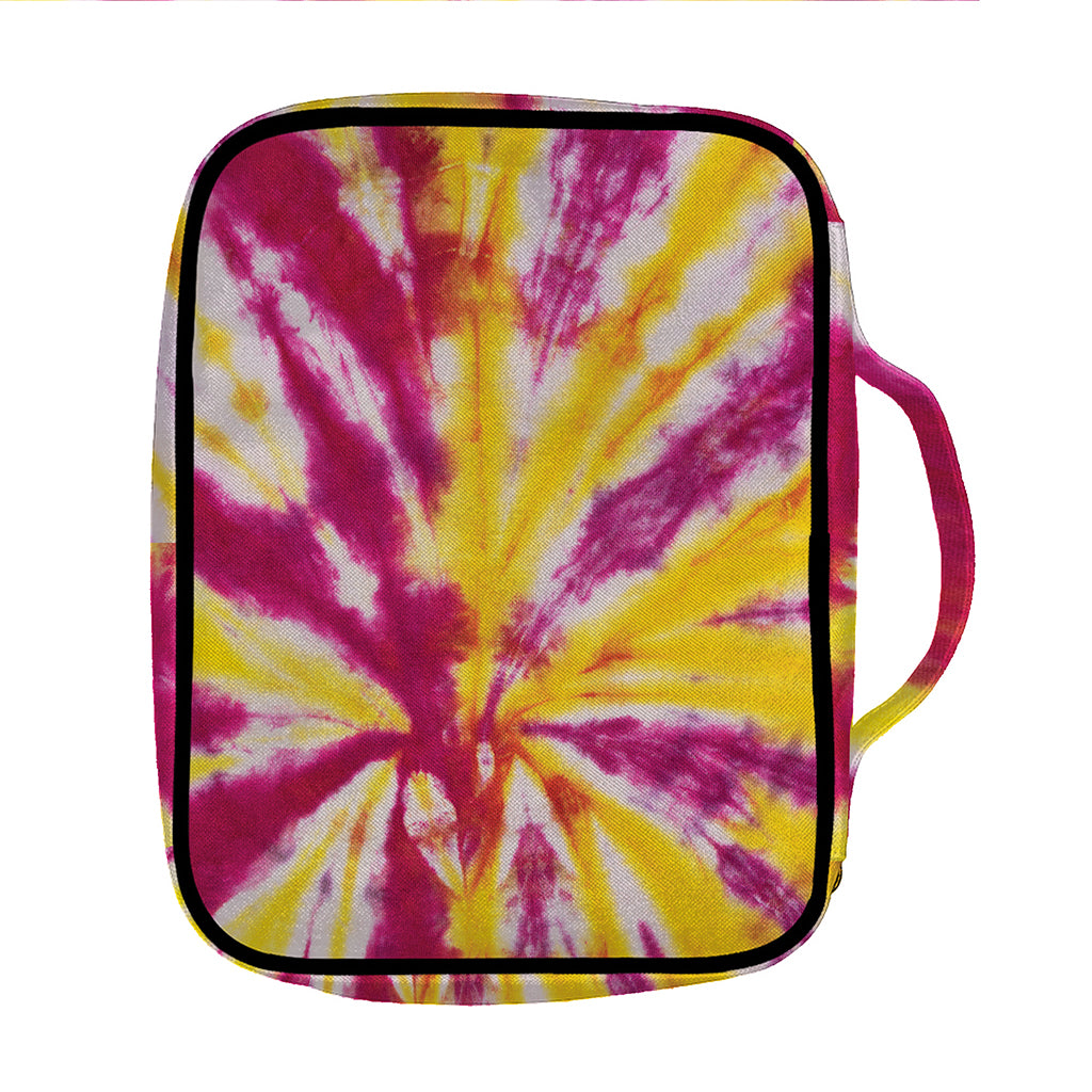 Red And Yellow Spider Tie Dye Print Front Pocket Bible Bag