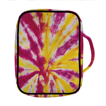 Red And Yellow Spider Tie Dye Print Front Pocket Bible Bag