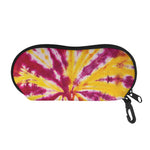 Red And Yellow Spider Tie Dye Print Glasses Case