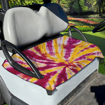 Red And Yellow Spider Tie Dye Print Golf Cart Seat Cover