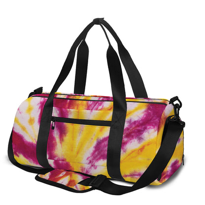 Red And Yellow Spider Tie Dye Print Gym Bag