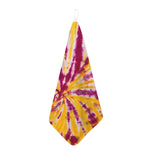 Red And Yellow Spider Tie Dye Print Hand Towel