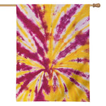 Red And Yellow Spider Tie Dye Print House Flag
