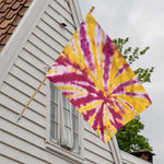 Red And Yellow Spider Tie Dye Print House Flag