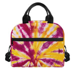 Red And Yellow Spider Tie Dye Print Insulated Lunch Bag