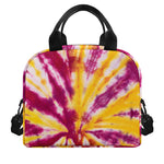 Red And Yellow Spider Tie Dye Print Insulated Lunch Bag
