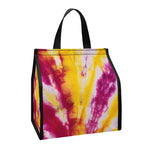 Red And Yellow Spider Tie Dye Print Insulated Lunch Tote