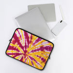 Red And Yellow Spider Tie Dye Print Laptop Sleeve