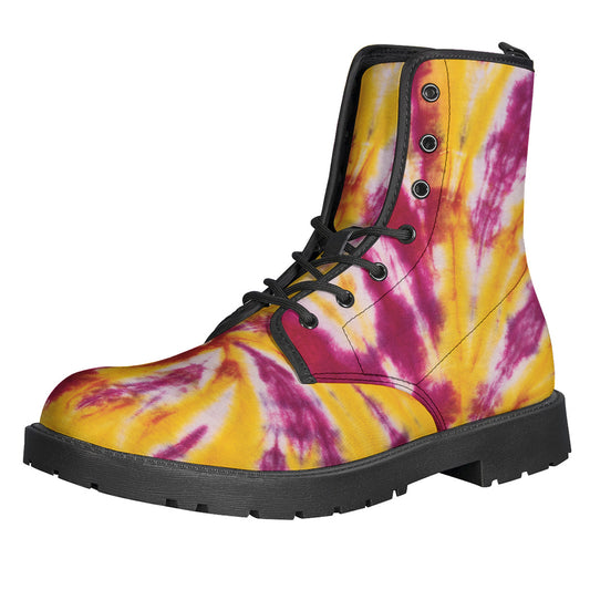 Red And Yellow Spider Tie Dye Print Backpack