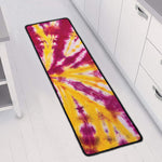 Red And Yellow Spider Tie Dye Print Long Kitchen Mat