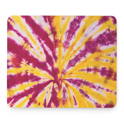 Red And Yellow Spider Tie Dye Print Mouse Pad