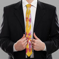 Red And Yellow Spider Tie Dye Print Necktie