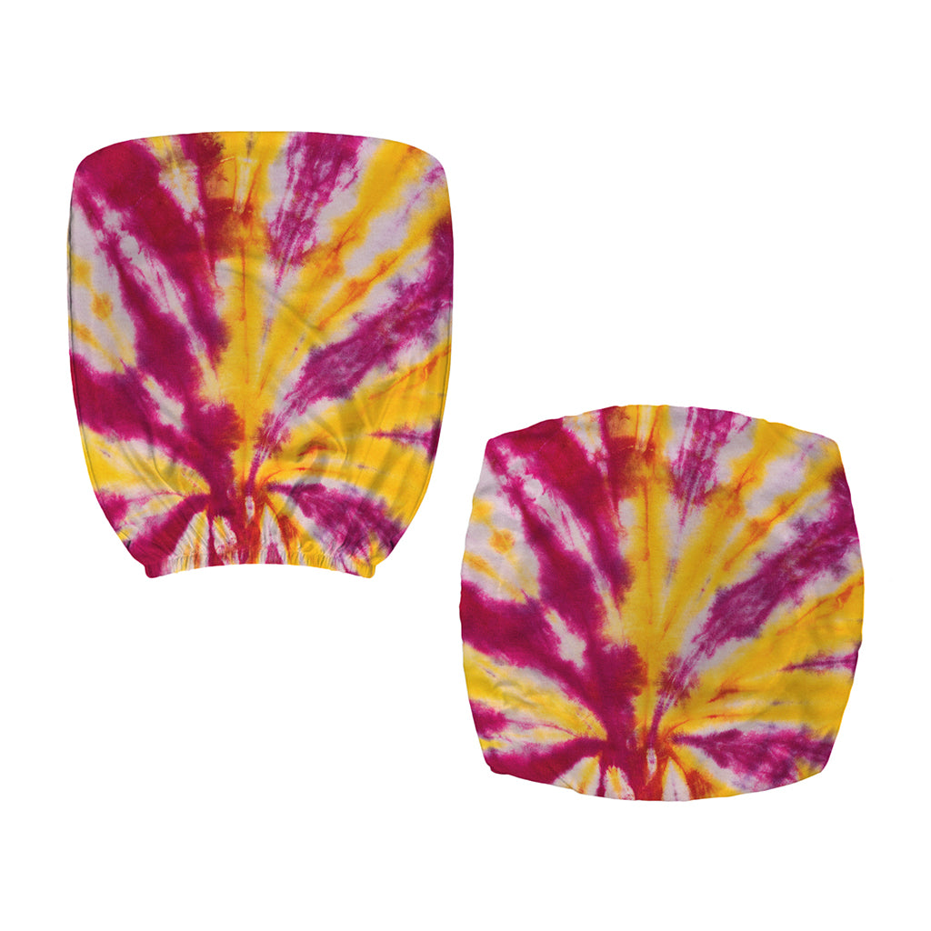 Red And Yellow Spider Tie Dye Print Office Chair Cover