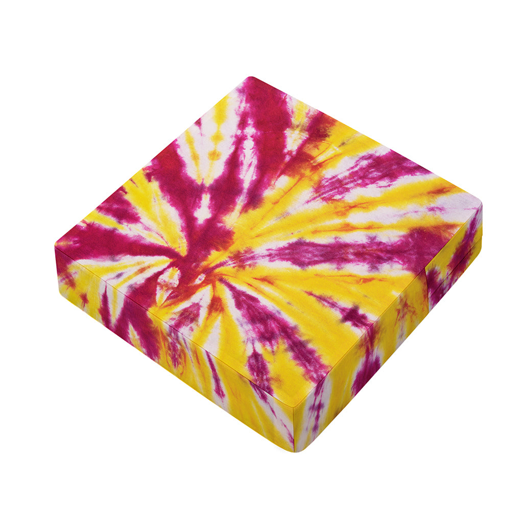 Red And Yellow Spider Tie Dye Print Outdoor Seat Cushion Cover