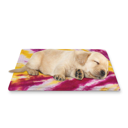Red And Yellow Spider Tie Dye Print Pet Cooling Mat Cover