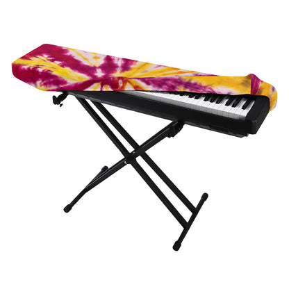Red And Yellow Spider Tie Dye Print Piano Keyboard Cover