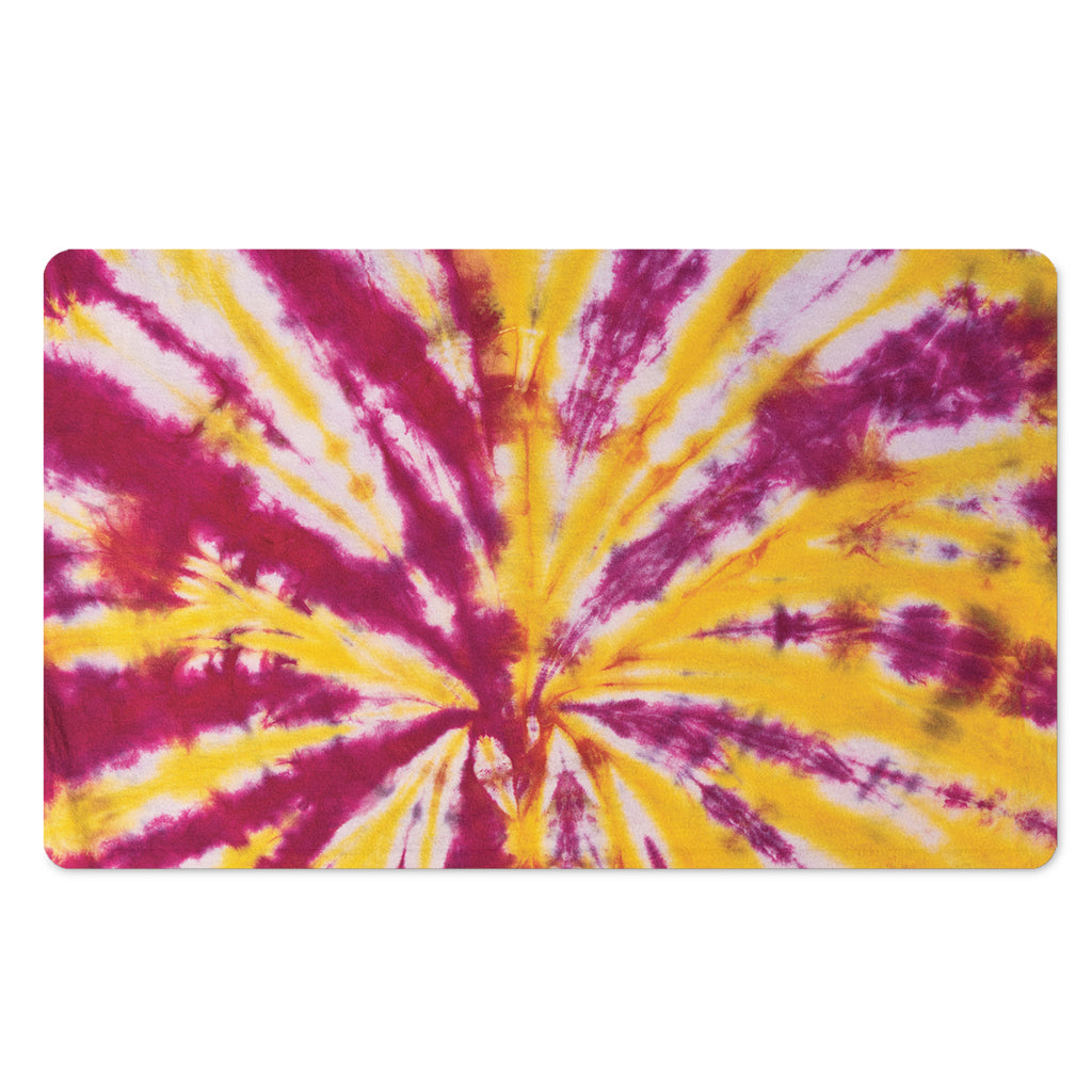 Red And Yellow Spider Tie Dye Print Polyester Doormat