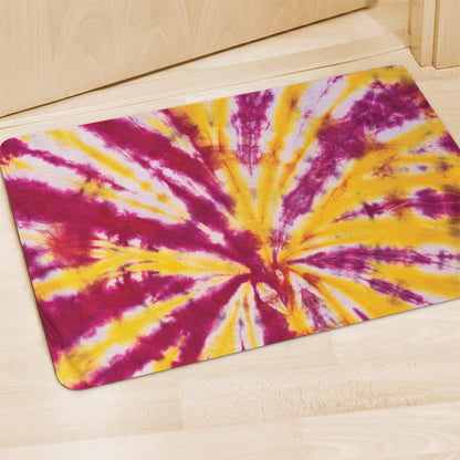 Red And Yellow Spider Tie Dye Print Polyester Doormat