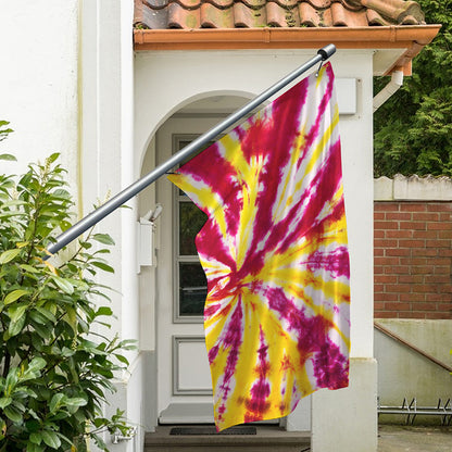 Red And Yellow Spider Tie Dye Print Polyester Flag