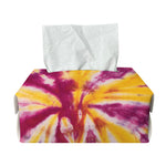 Red And Yellow Spider Tie Dye Print Rectangle Tissue Box Cover