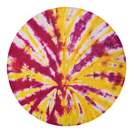 Red And Yellow Spider Tie Dye Print Round Blanket