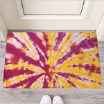 Red And Yellow Spider Tie Dye Print Rubber Doormat
