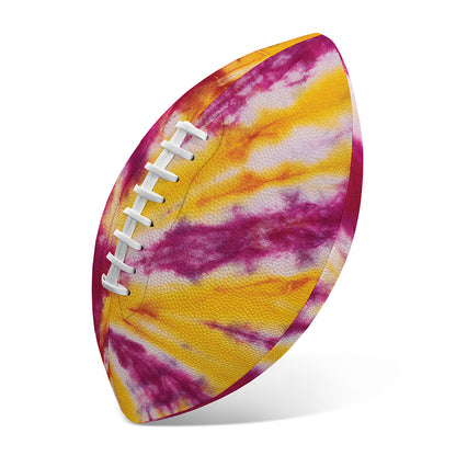 Red And Yellow Spider Tie Dye Print Rugby Ball
