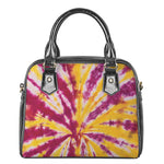 Red And Yellow Spider Tie Dye Print Shoulder Handbag