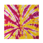 Red And Yellow Spider Tie Dye Print Silk Bandana
