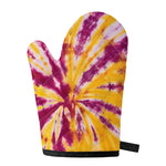 Red And Yellow Spider Tie Dye Print Single Oven Mitt