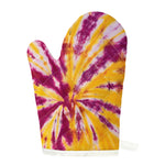 Red And Yellow Spider Tie Dye Print Single Oven Mitt