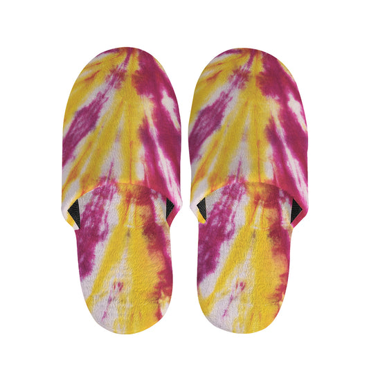 Red And Yellow Spider Tie Dye Print Slippers