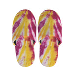 Red And Yellow Spider Tie Dye Print Slippers