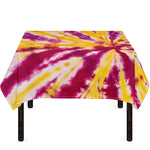 Red And Yellow Spider Tie Dye Print Tablecloth