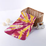 Red And Yellow Spider Tie Dye Print Towel