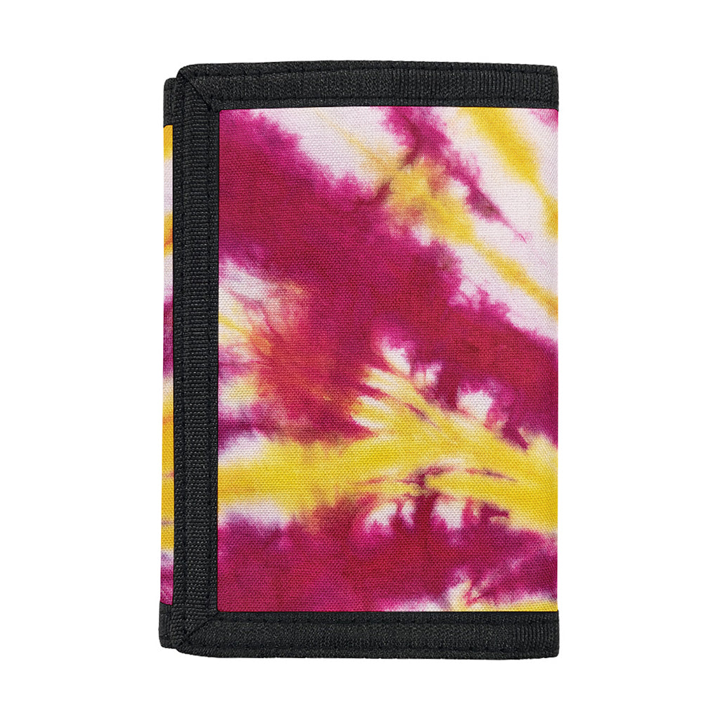 Red And Yellow Spider Tie Dye Print Trifold Wallet