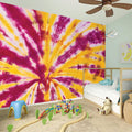 Red And Yellow Spider Tie Dye Print Wall Sticker