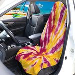 Red And Yellow Spider Tie Dye Print Waterproof Car Seat Cover