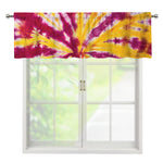 Red And Yellow Spider Tie Dye Print Window Valance